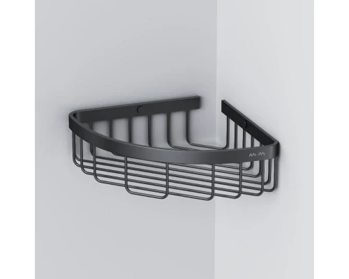 Полка Am.Pm Sense L, угловая, 1 ярус, черная матовая, A7452122