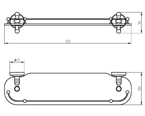 Полка Migliore Mirella 17178, бронза