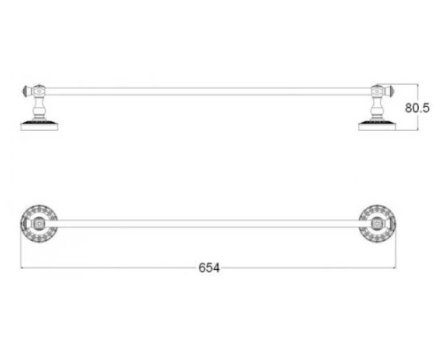 Держатель полотенца одинарный Zorg Antic AZR 12 SL, 65.4 см, цвет серебро
