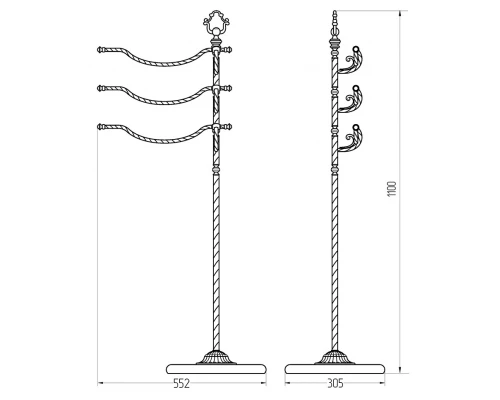 Стойка низкая Migliore Edera 16933 - хром, 55.2 см