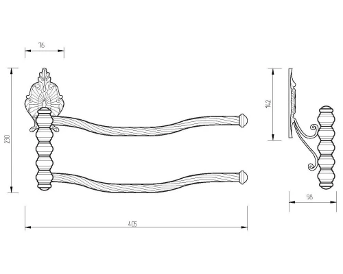 Полотенцедержатель Migliore Elizabetta 17039 - хром, 40.5 см