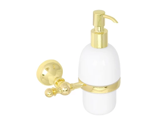 Дозатор жидкого мыла настенный Veragio Gialetta VR.GIL-6470.DO, керамика/золото