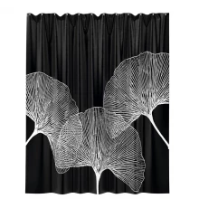 Штора для ванной WasserKraft Nau, 200 х 200 см, навесная, черная/белая, SC-77102