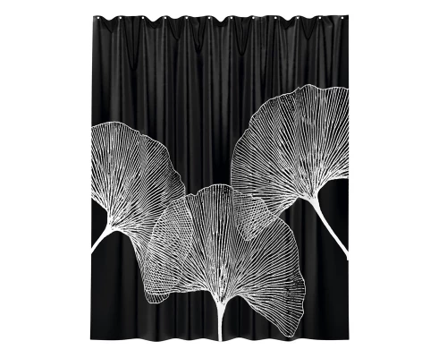Штора для ванной WasserKraft Nau, 200 х 200 см, навесная, черная/белая, SC-77102