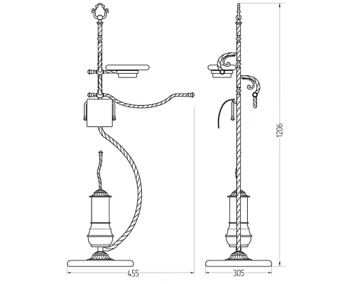 Стойка многофункциональная Migliore Edera 16955 - золото