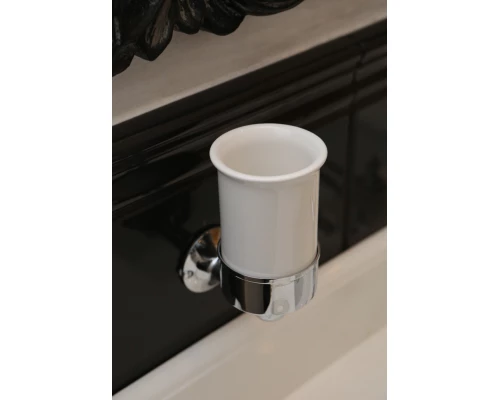 Стакан с настенным держателем для щеток Devon&Devon NewYork NY103CR, керамика/хром