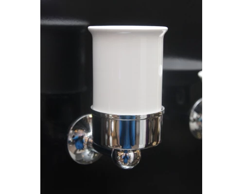 Стакан с настенным держателем для щеток Devon&Devon NewYork NY103CR, керамика/хром