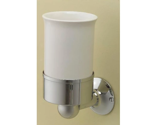 Стакан с настенным держателем для щеток Devon&Devon NewYork NY103CR, керамика/хром