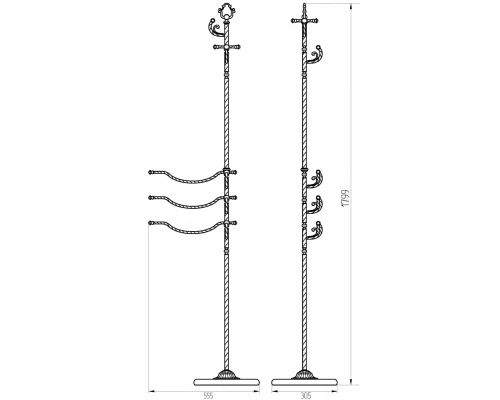 Стойка высокая Migliore Edera 16932 - хром, 179.9 см