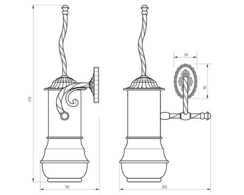 Ершик настенный Migliore Edera 16915 - хром