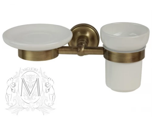 Держатель мыльницы и стакана Migliore Mirella ML.MRL-M066.BR - бронза