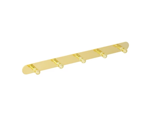 Планка с 5-ю крючками Veragio Gialetta VR.GIL-6438.DO, 40 см, золото
