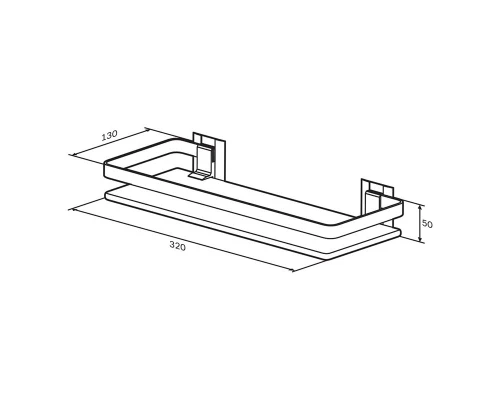 Полка Am.Pm Sense L, серебристая, с матовым стеклом, A7455100