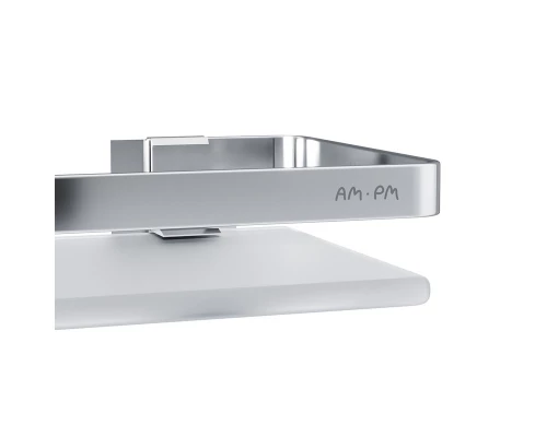 Полка Am.Pm Sense L, серебристая, с матовым стеклом, A7455100