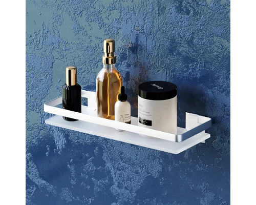 Полка Am.Pm Sense L, серебристая, с матовым стеклом, A7455100