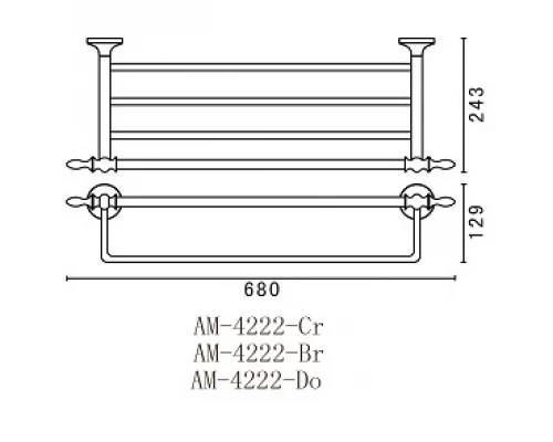 Полка для полотенец Art&Max Bohemia AM-E-4222-Do, золото