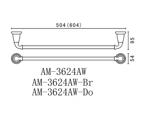 Полотенцедержатель Art&Max Bianchi (Бьянки) AM-E-2609-Br, 50.4 см, бронза