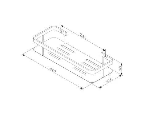 Полка Am.Pm Sense L, 2 яруса, черная матовая, A7453222