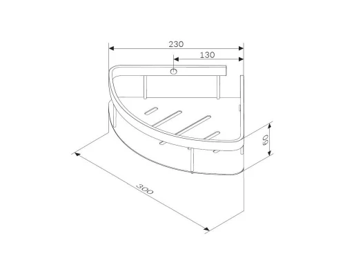 Полка Am.Pm Sense L, угловая, хром, A7454100