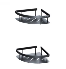 Полка Am.Pm Sense L, угловая, 2 яруса, черная матовая, A7454222