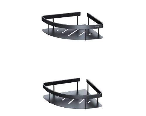 Полка Am.Pm Sense L, угловая, 2 яруса, черная матовая, A7454222