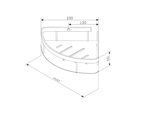 Полка Am.Pm Sense L, угловая, 2 яруса, черная матовая, A7454222