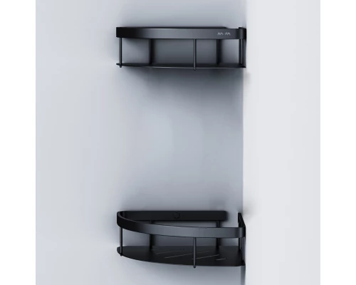 Полка Am.Pm Sense L, угловая, 2 яруса, черная матовая, A7454222