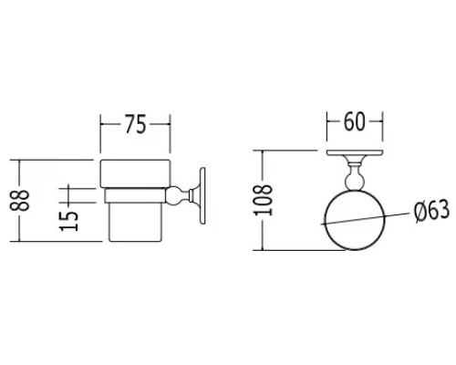 Стакан для щеток Devon&Devon CAVENDISH WM03CR, хром