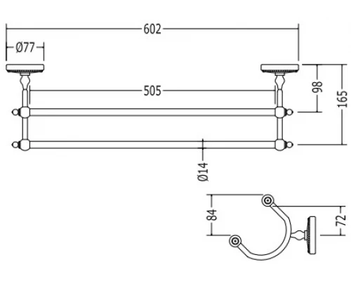 Полотенцедержатель Devon&Devon Dorothy DOR412CR, 60.2 см, хром