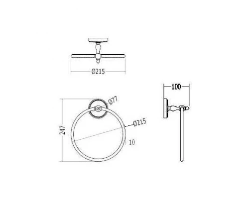 Полотенцедержатель кольцо Devon&Devon Dorothy DOR407CR, 24.7 см, хром