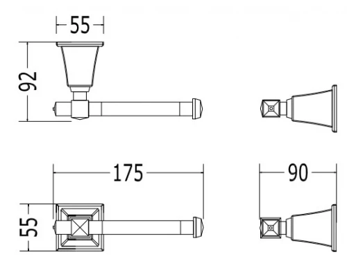 Бумагодержатель Devon&Devon Time Black TM311CRBL, хром