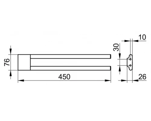 Полотенцедержатель Keuco Edition 400 двойной, 45 см, хром, 11518010000