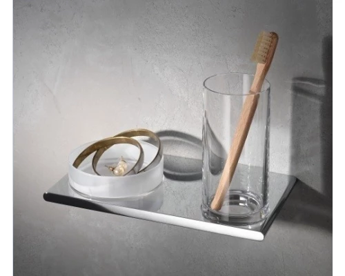 Держатель двойной Keuco Edition 400 со стаканом и чашей для мелочей, хром, 11554019000