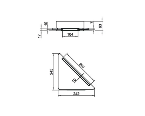 Полочка Keuco Edition 400 11557 170100 угловая для душа со скребком