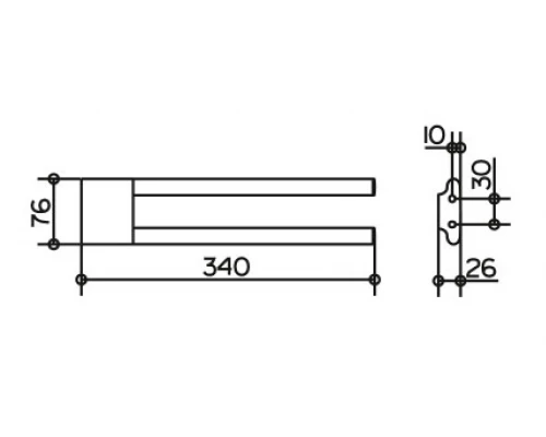 Полотенцедержатель Keuco Edition 400 двойной, 34 см, хром, 11519010000