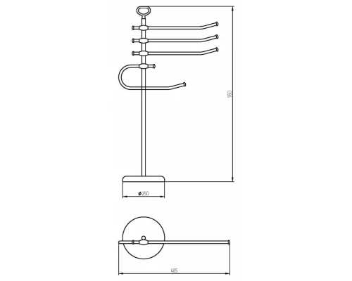 Стойка низкая Migliore Mirella 17196 - бронза, 95 см