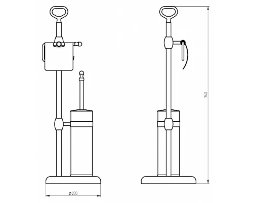 Стойка 2-х функциональная Migliore Mirella 17194 - бронза