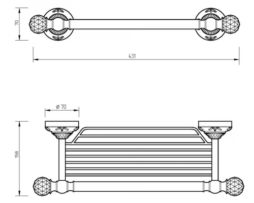 Полка Migliore.CRistalia 16840 - золото
