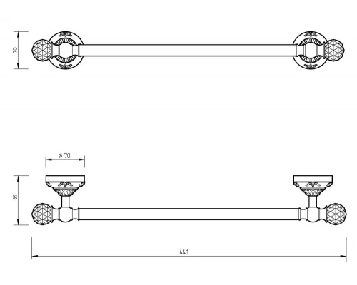 Полотенцедержатель Migliore.CRistalia 16809 - хром, 44.1 см