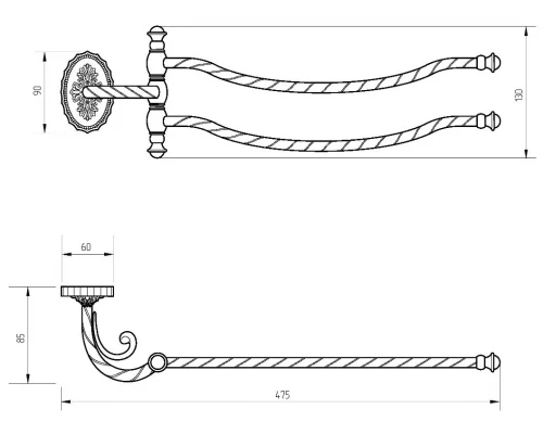 Полотенцедержатель Migliore Edera 16925 - хром, 47.5 см