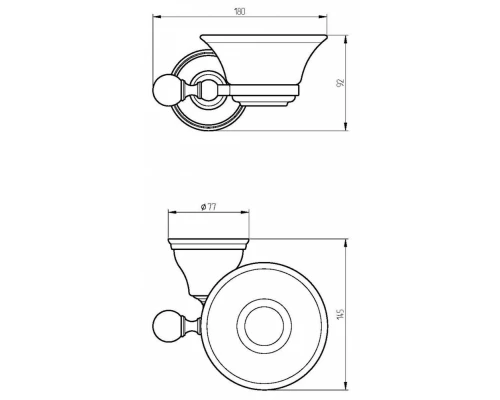 Мыльница настенная Migliore Provance 17613, цвет бронза