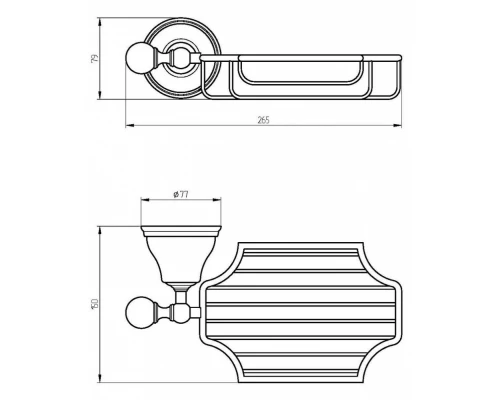 Полка Migliore Provance 17709 настенная, цвет золото