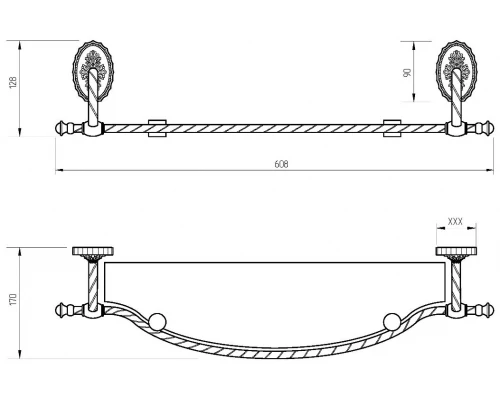 Полка Migliore Edera 16922 - хром