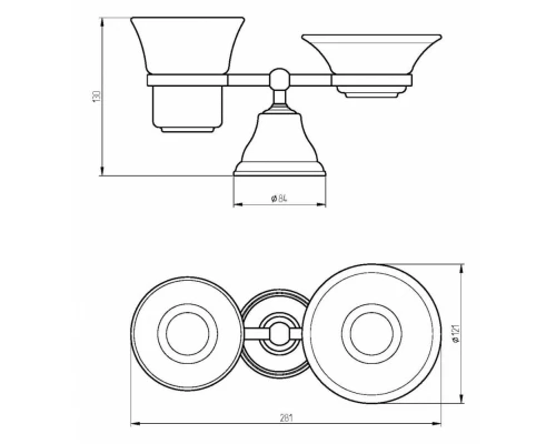 Стакан и мыльница настольные Migliore Provance 17677, цвет хром