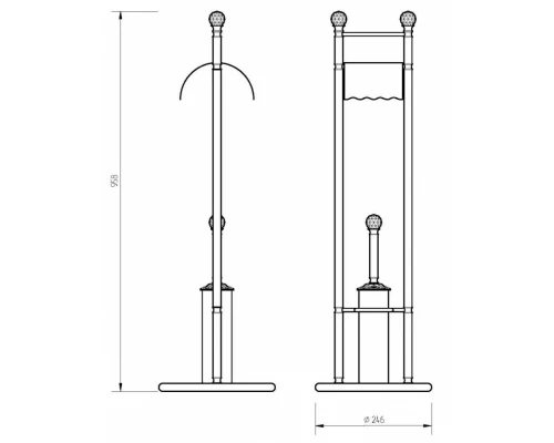 Стойка 2-х функциональная Migliore.CRistalia 16847 - золото