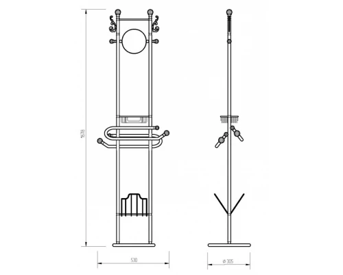 Стойка высокая Migliore.CRistalia 16785 - бронза