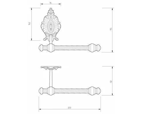 Бумагодержатель Migliore Elizabetta 17059 - золото