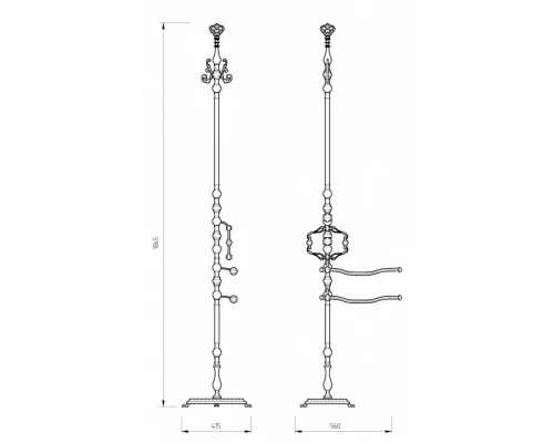 Стойка высокая Migliore Elizabetta 17013 - бронза