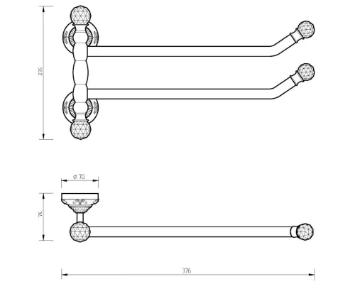 Полотенцедержатель Migliore.CRistalia 16810 - хром, 37.6