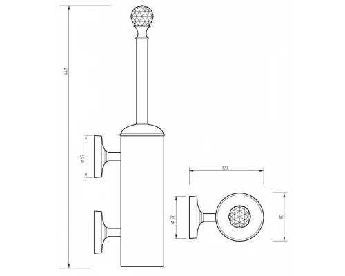 Ершик настенный Migliore Amerida 16598 золото